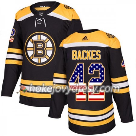Pánské Hokejový Dres Boston Bruins David Backes 42 2017-2018 USA Flag Fashion Černá Adidas Authentic